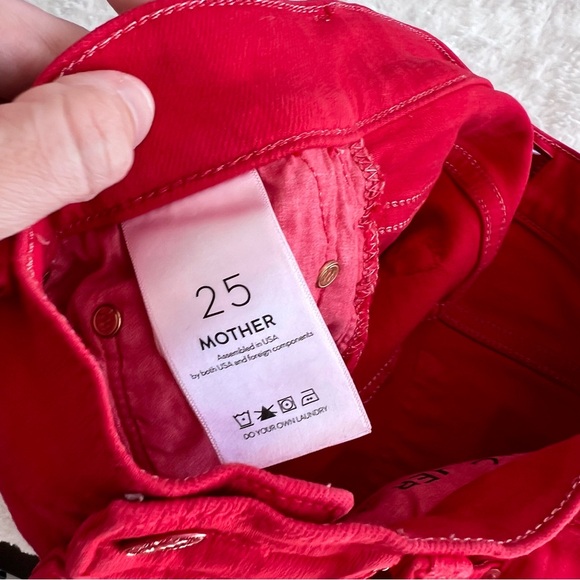 MOTHER High Rise Rambler Ankle Ribbon Red Jeans Women’s 25 1667-763 - Picture 11 of 16